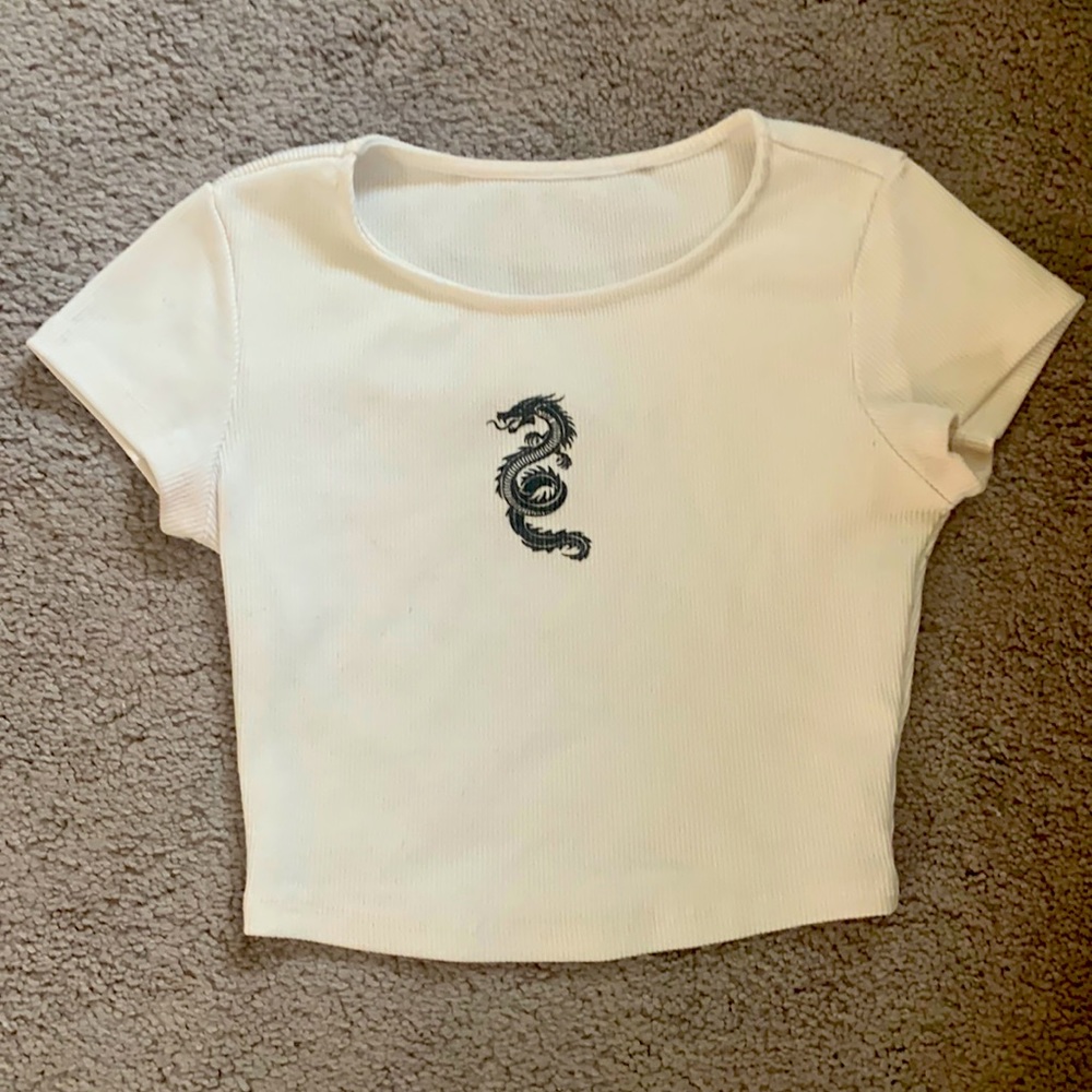 Cropped white baby tee